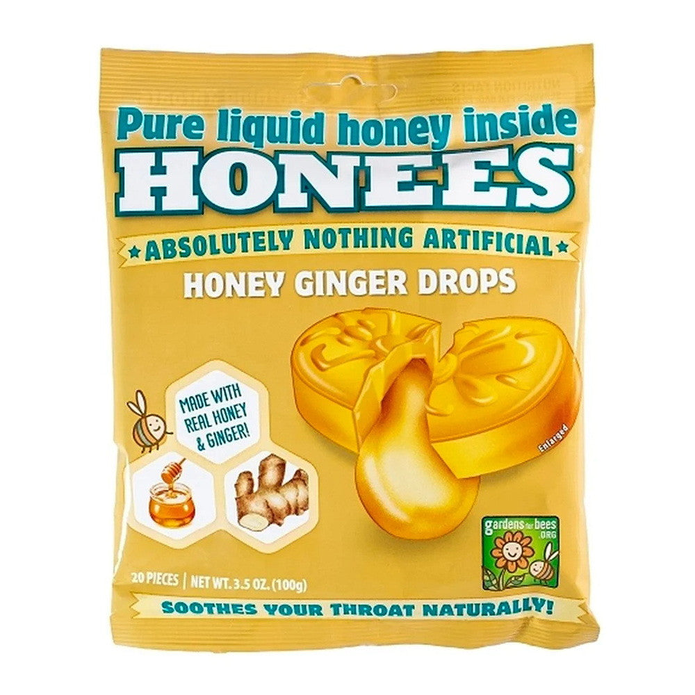 Honees Natural Honey Ginger Drops, 20 Ea